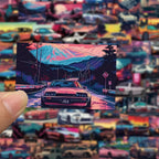 50 Pegatinas retro de coches de carreras japoneses