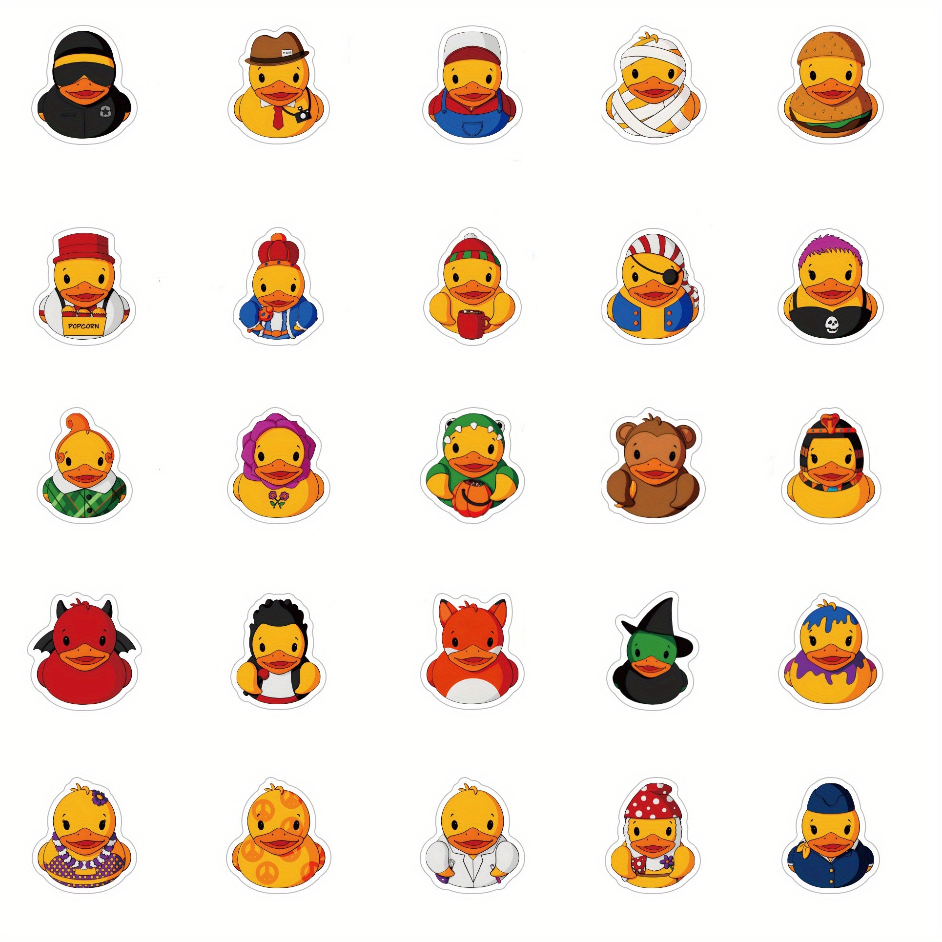 200 Pegatinas de patito de goma