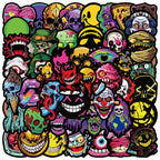 50 pegatinas góticas con muecas, memes lindos y divertidos, impermeables.