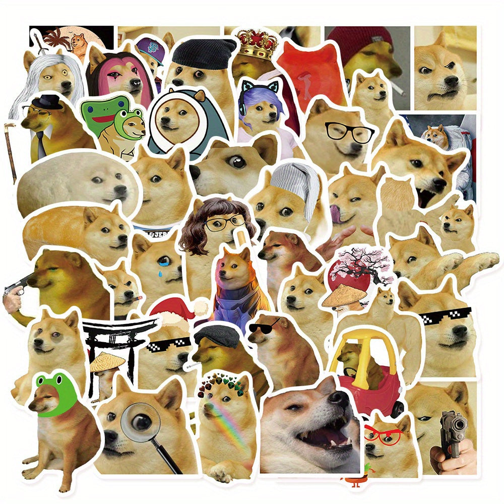 50 pegatinas divertidas de memes de perros