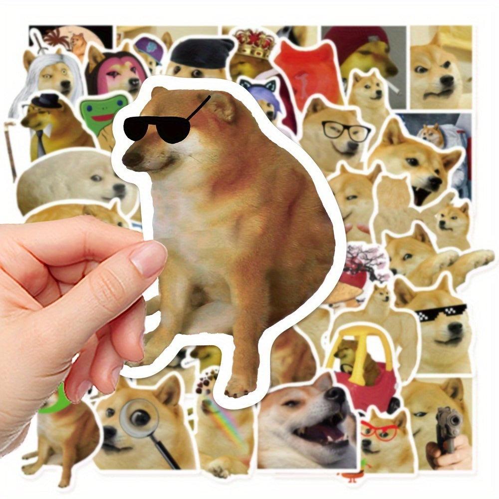 50 pegatinas divertidas de memes de perros