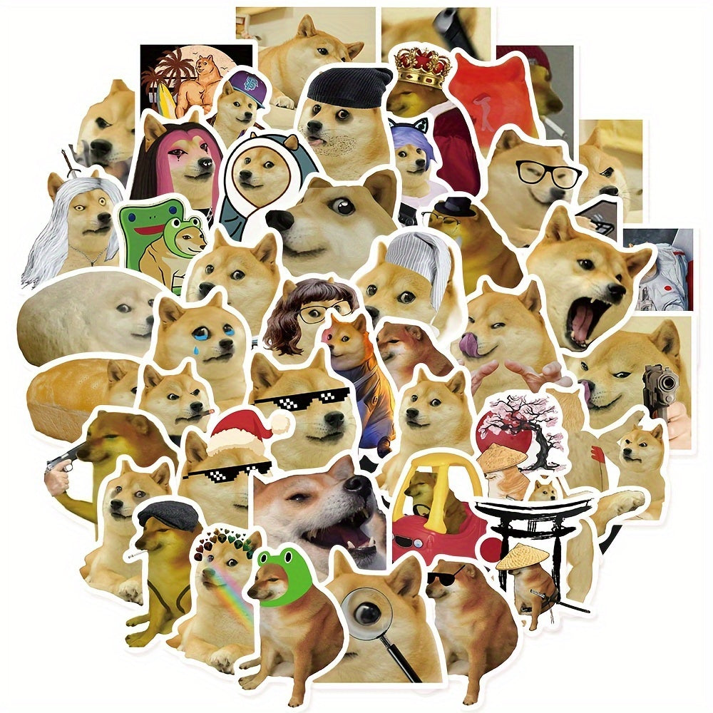 50 pegatinas divertidas de memes de perros