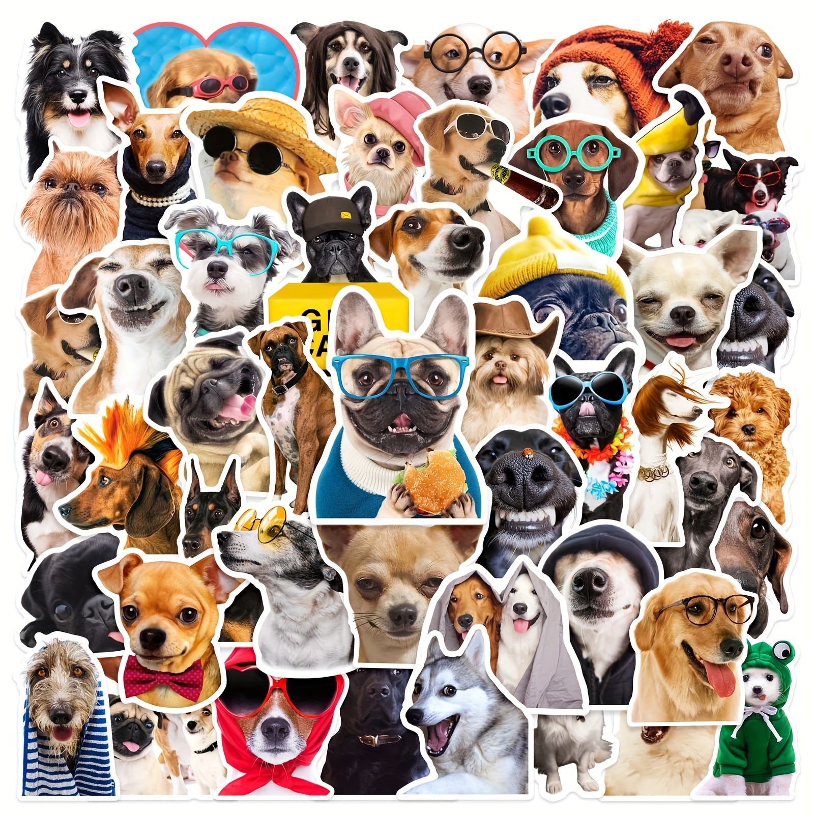 50 Pegatinas de perros divertidos