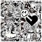 50 Pegatinas artisticas en blanco y negro
