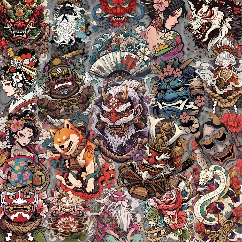 50 Pegatinas retro japonesas