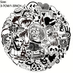 50 Pegatinas artisticas en blanco y negro