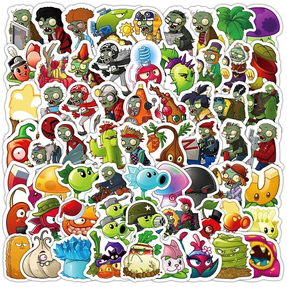 200 Pegatinas con temática Plantas vs Zombies