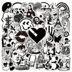 50 Pegatinas artisticas en blanco y negro