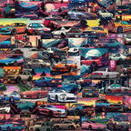 50 Pegatinas retro de coches de carreras japoneses