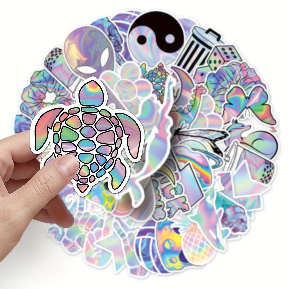 50 Pegatinas Holográficas de estilos variados