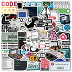 50 pegatinas de programación tipo caricatura