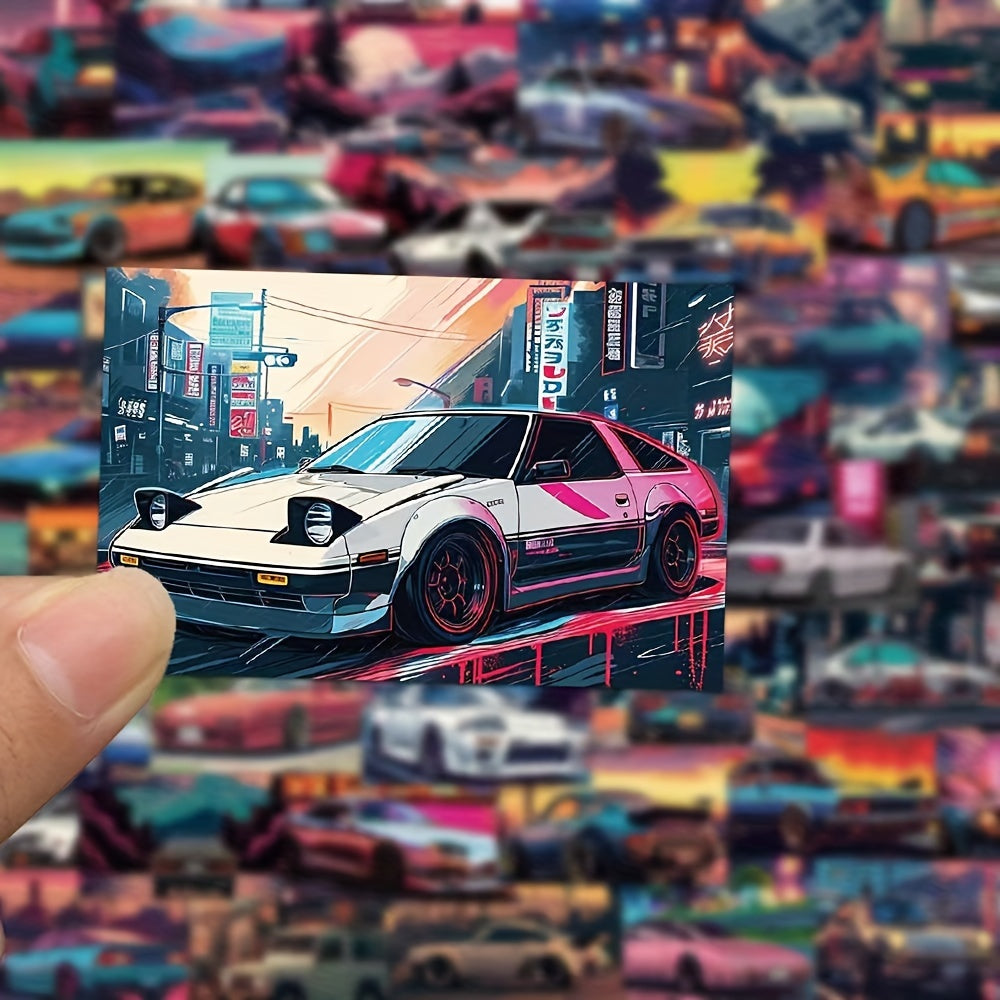 50 Pegatinas retro de coches de carreras japoneses
