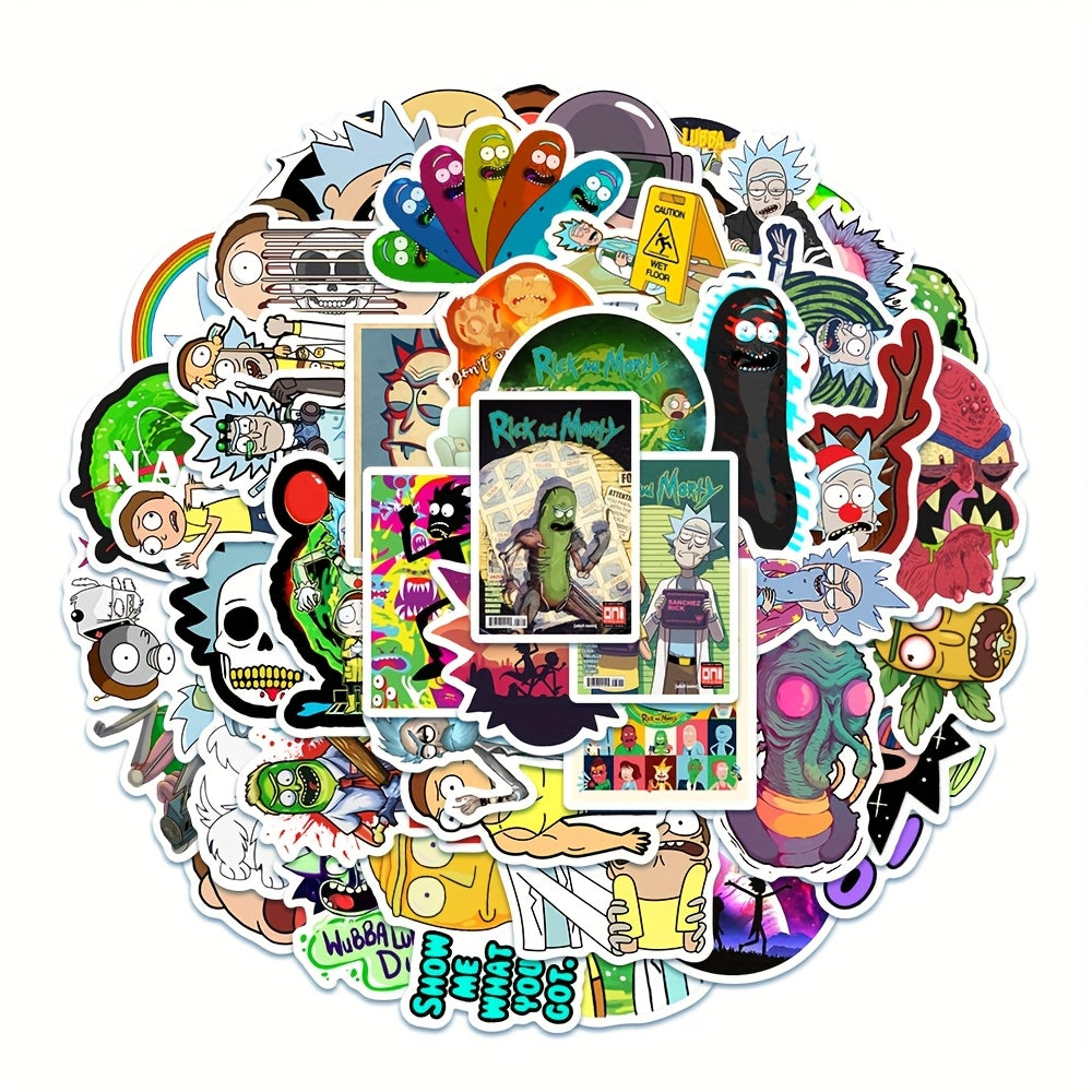50 Pegatinas con temática Rick & Morty