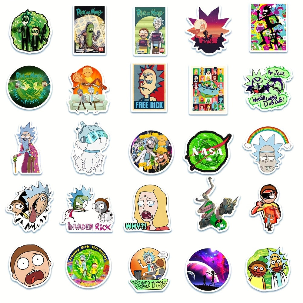 50 Pegatinas con temática Rick & Morty