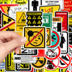 50 pegatinas de advertencia, calcomanías tipo caricatura