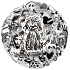 50 Pegatinas artisticas en blanco y negro