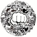 50 Pegatinas artisticas en blanco y negro