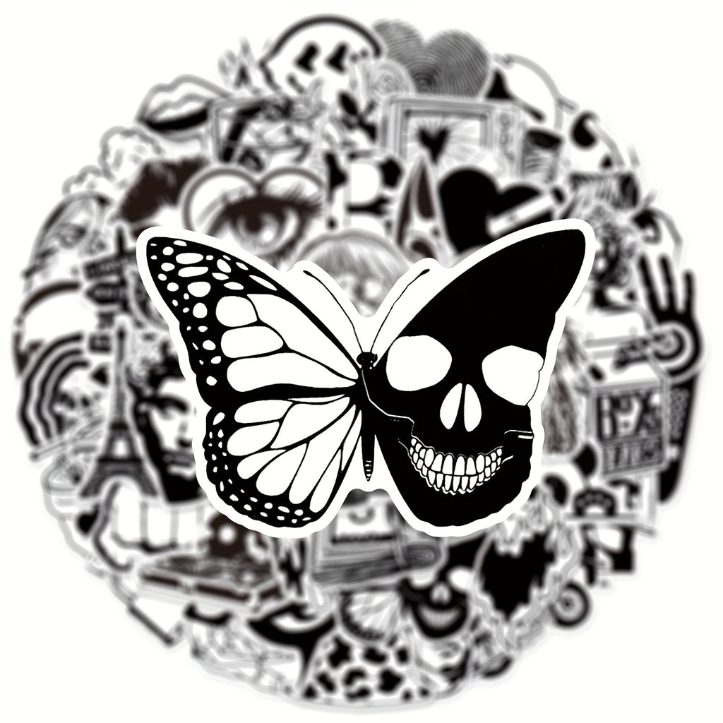 50 Pegatinas artisticas en blanco y negro