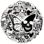 50 Pegatinas artisticas en blanco y negro