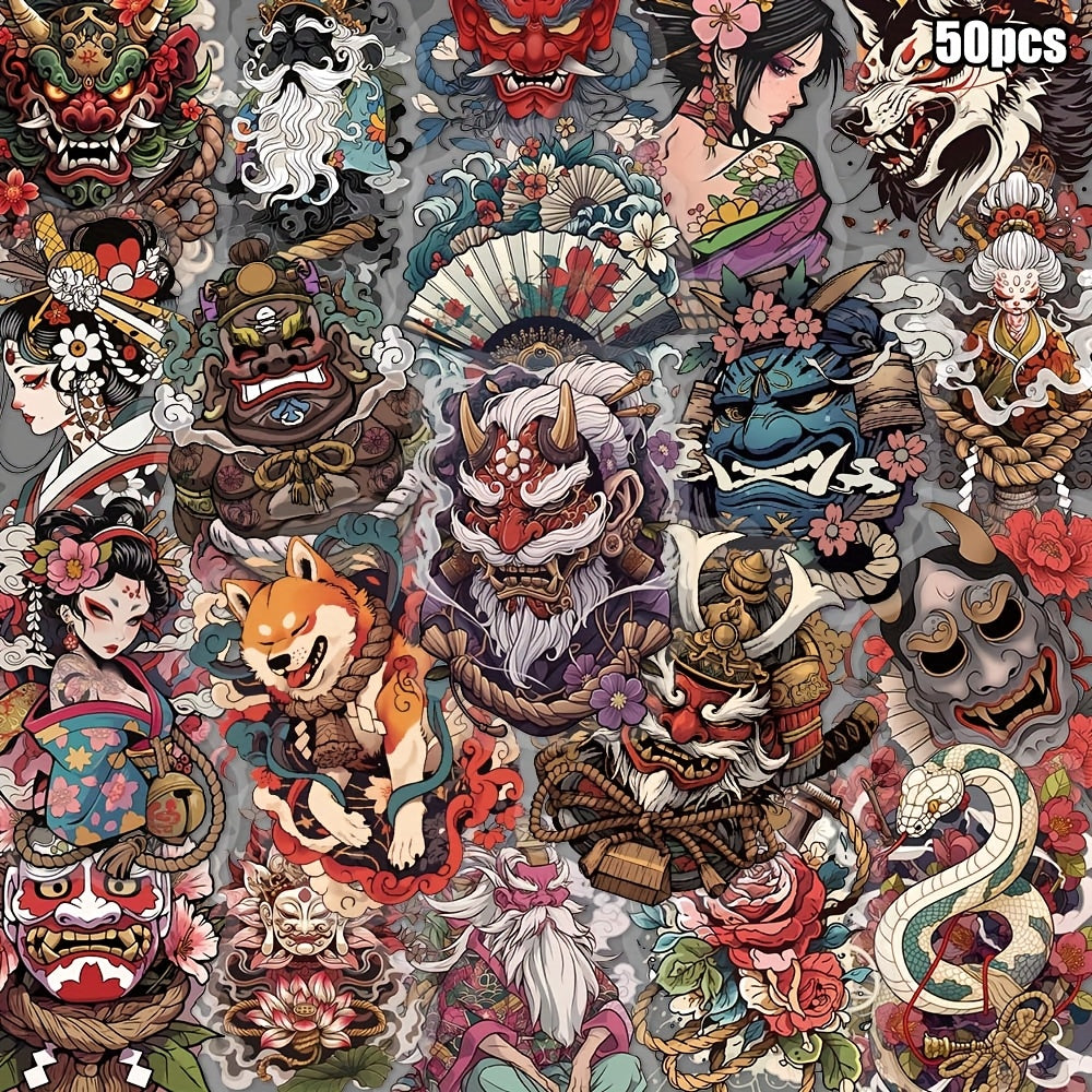 50 Pegatinas retro japonesas