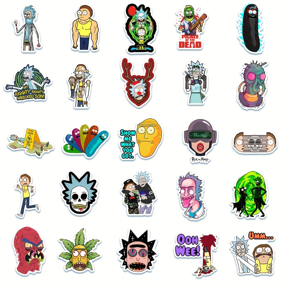 50 Pegatinas con temática Rick & Morty