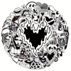 50 Pegatinas artisticas en blanco y negro